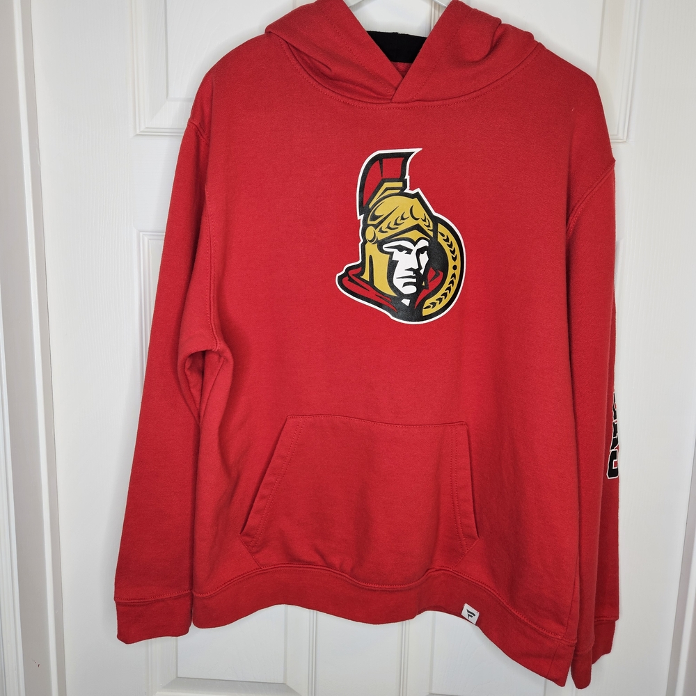 NHL Ottawa Senators Kids Red Hoodie Sweatshirt Team Logo Boy's Size XL Hockey